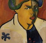 KAZIMIR MALEVICH PORTRAIT 1910 OIL ON CARDBOARD CARTIER-BRESSON